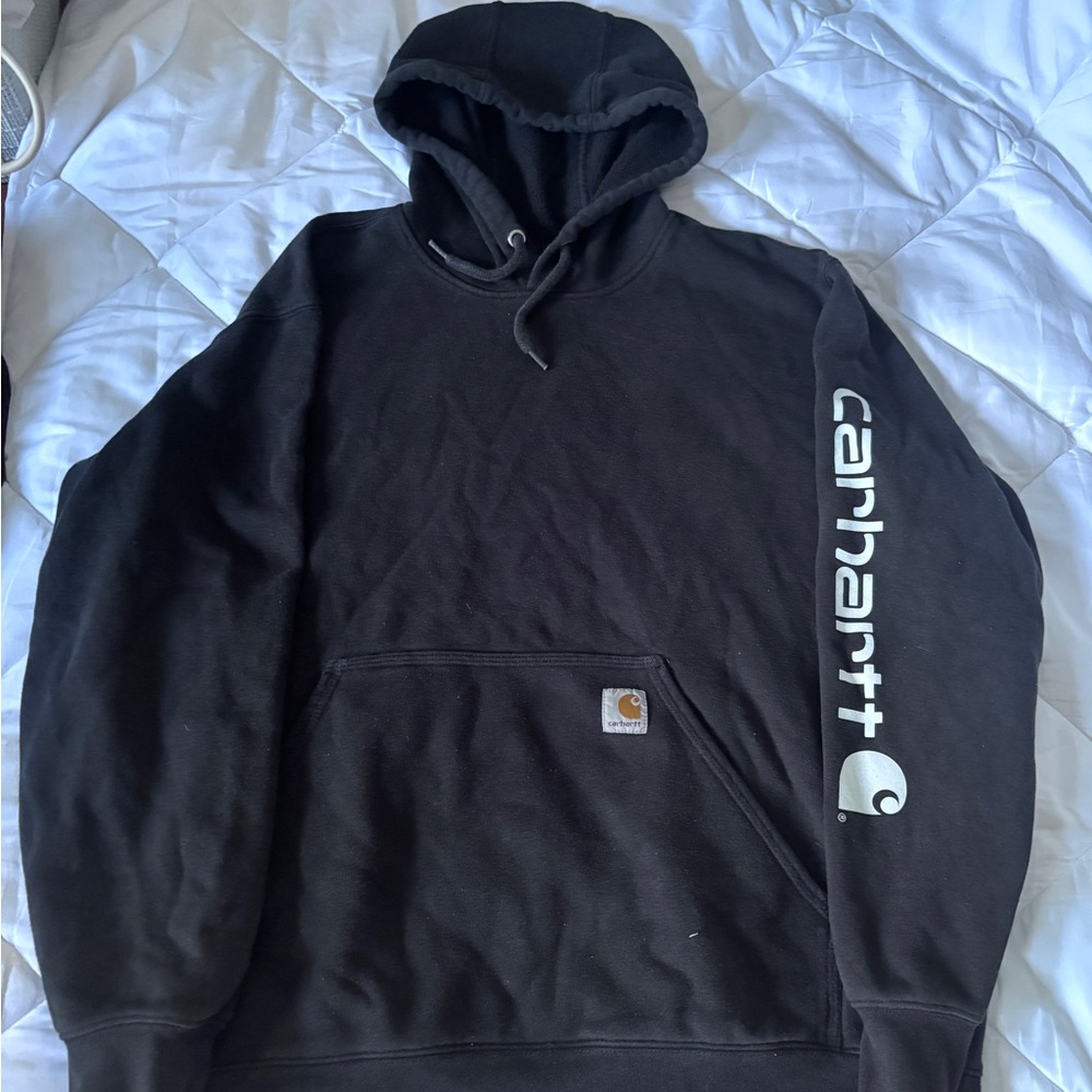Carhartt Black Athletic Sweater with Ribbed Cuffs